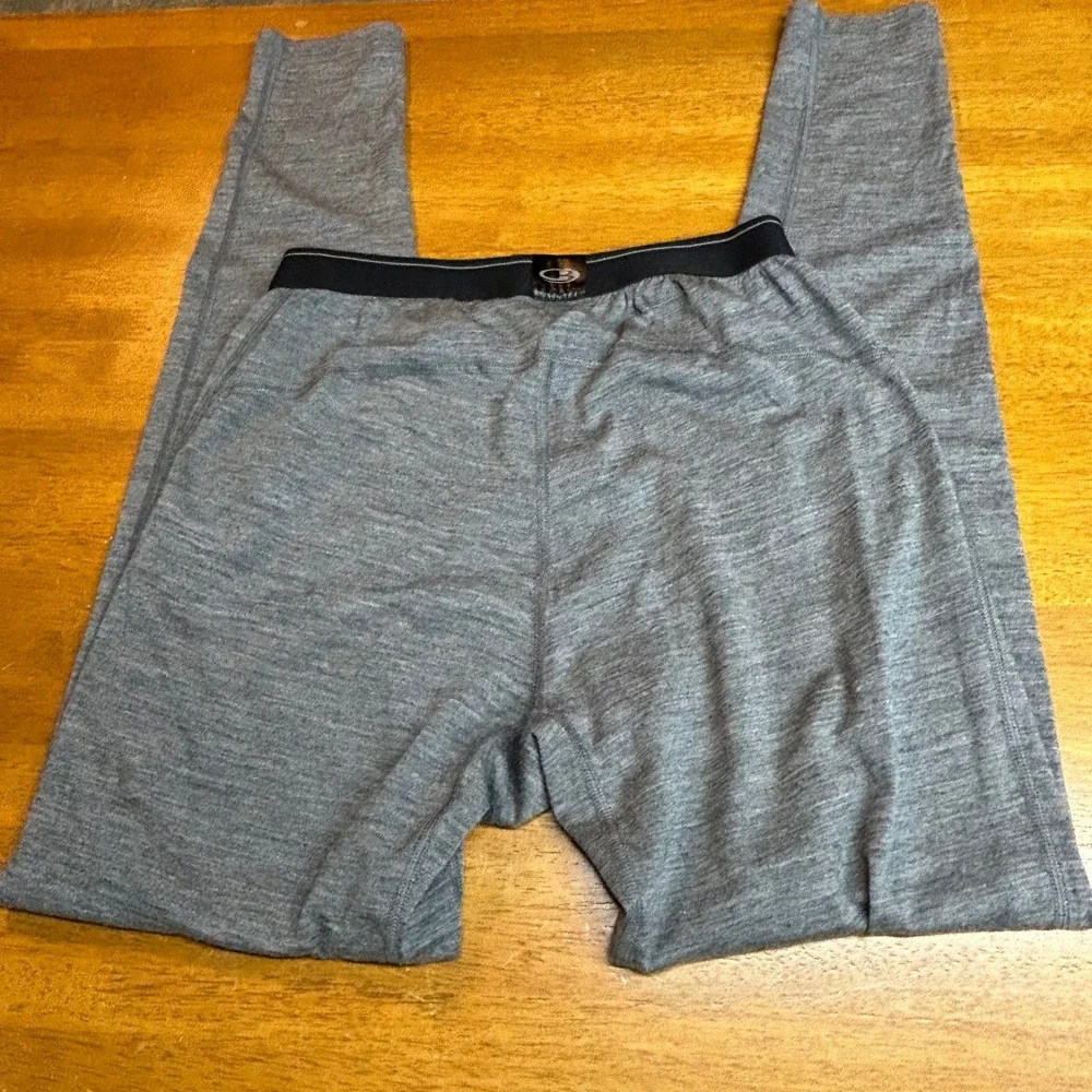 Icebreaker 200 Oasis Merino Wool Thermal Leggings Mens Large Gray Base Layer